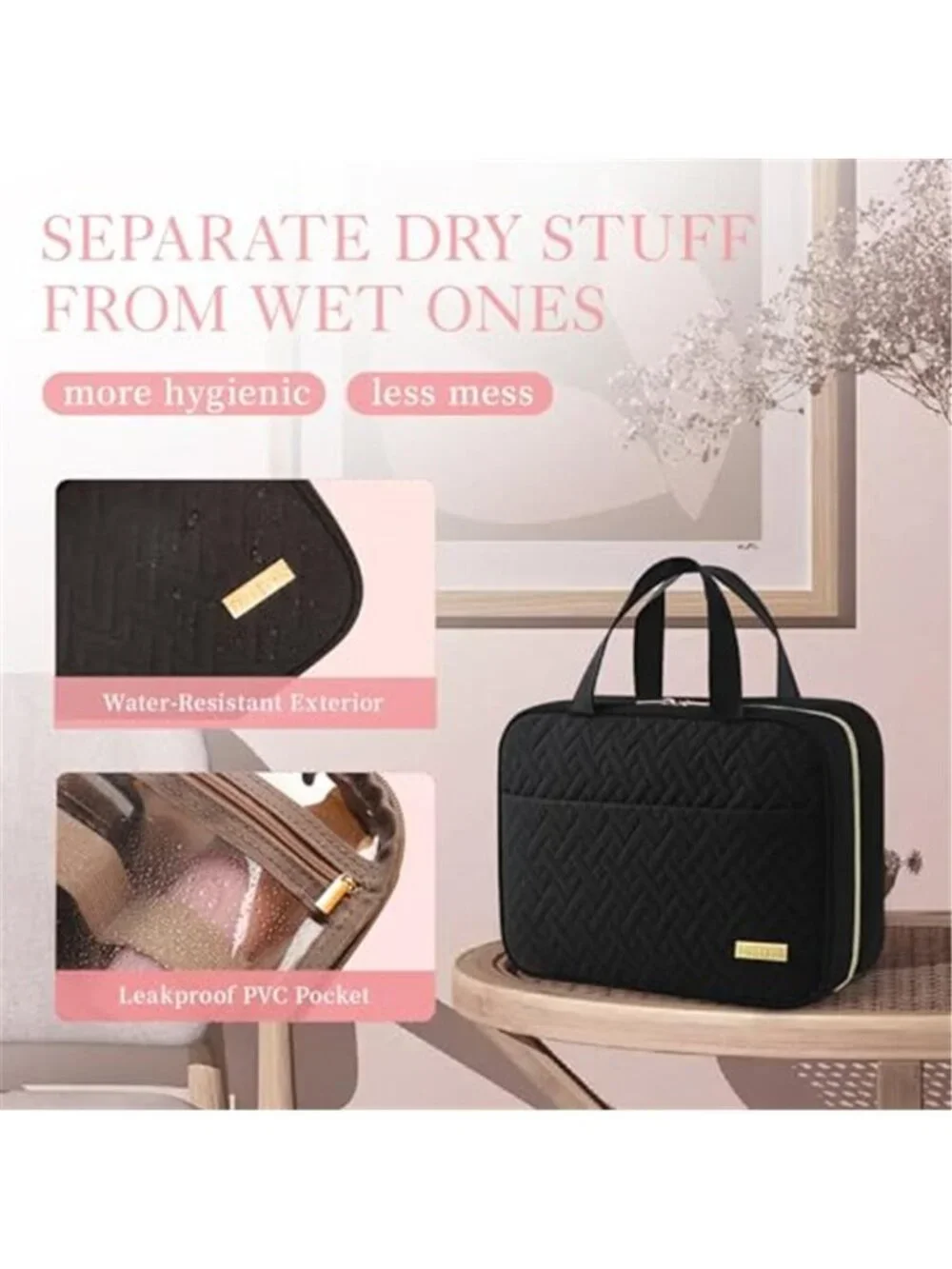 Travel Toiletry Bag - Hanging Toiletry Bag for Women & Men, Makeup Bag